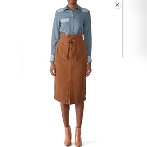 NWT Free People Savannah Belted Midi Skirt